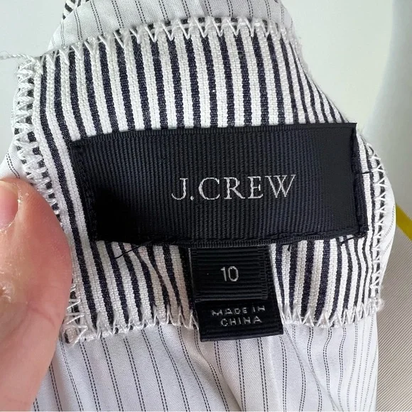 J. Crew Campbell Blazer Skinny Stripe Cotton Size 10 - Picture 4 of 5